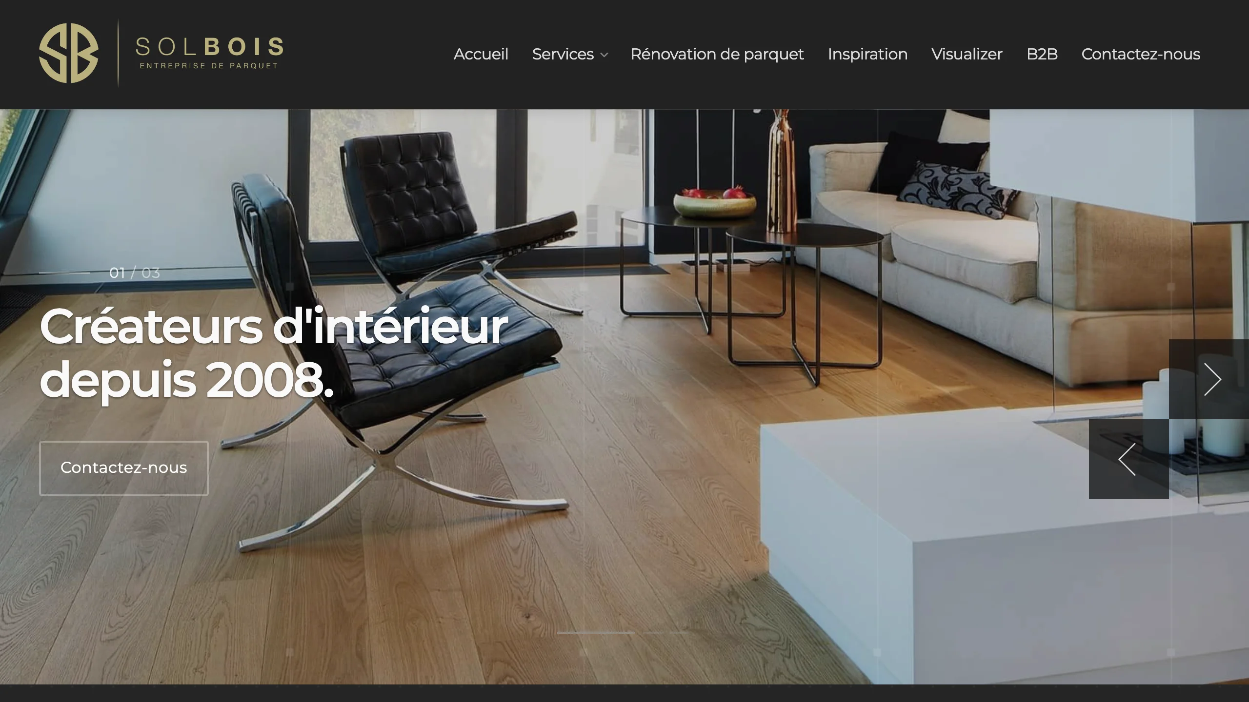 Solbois · entreprise de parquet — site réalisé par Voren